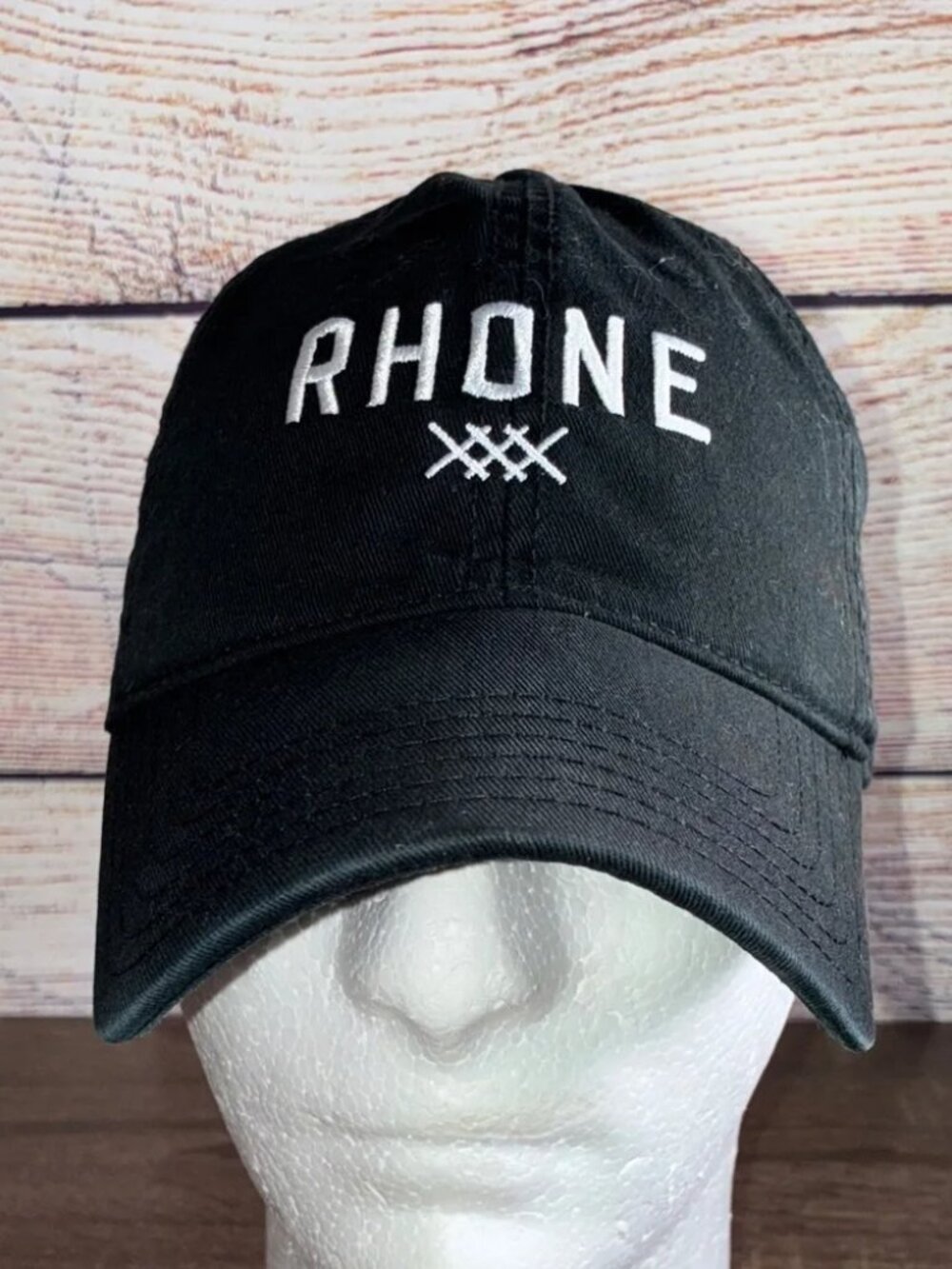 Rhone Dad Hat Cap Strapback Mens One Size Black Cotton Embroidered Baseball NWT